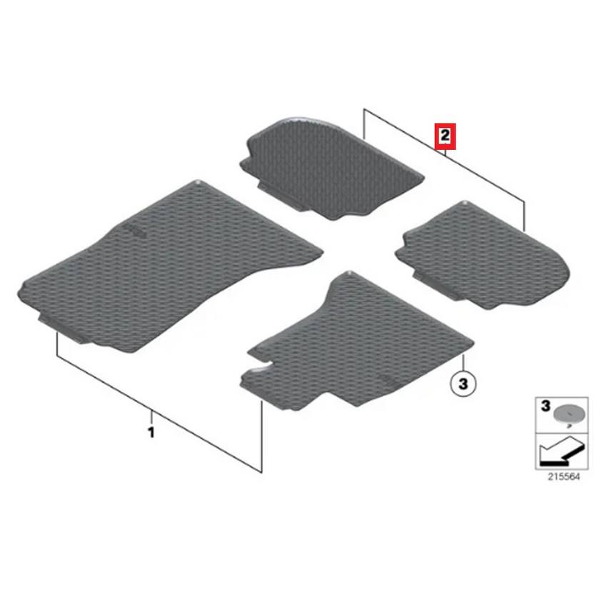 BMW Floor Mat Set - Rear (All-Weather) (Beige) 51472346787